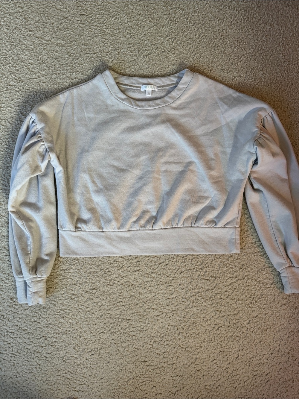 Abound Light Gray Cropped Crewneck Sweatshirt